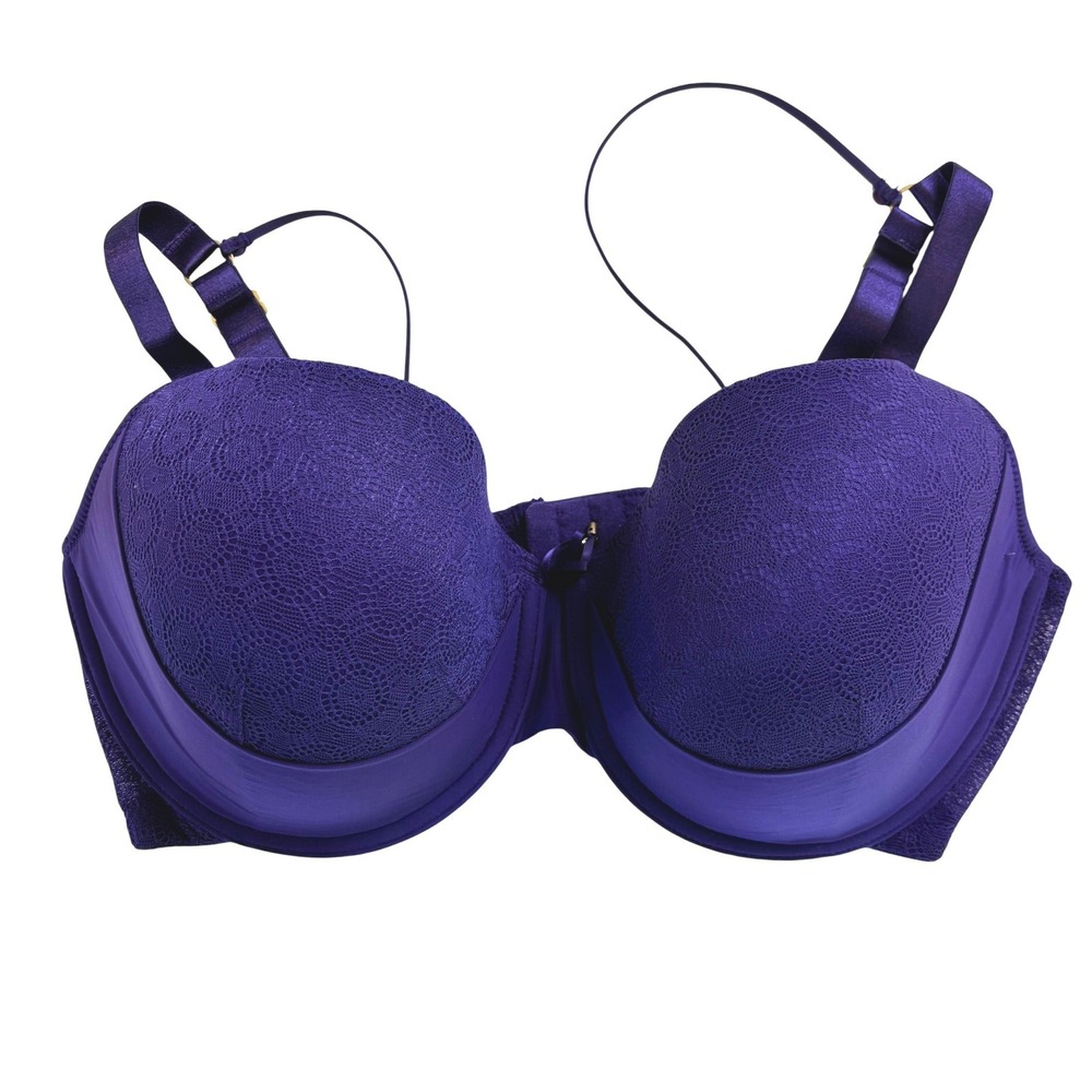 NEW‎ Ashley Graham The Icon Invisible Purple Lace T-Shirt Bra 38G